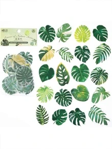 40pcs Tropical Leaf Pattern Sticker, Creative Multi-Purpose Decorative Sticker For Hand Account Decoration Back To School - Multicolor - View 6