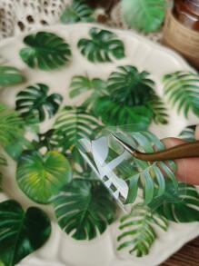 40pcs Tropical Leaf Pattern Sticker, Creative Multi-Purpose Decorative Sticker For Hand Account Decoration Back To School - Multicolor - View 3