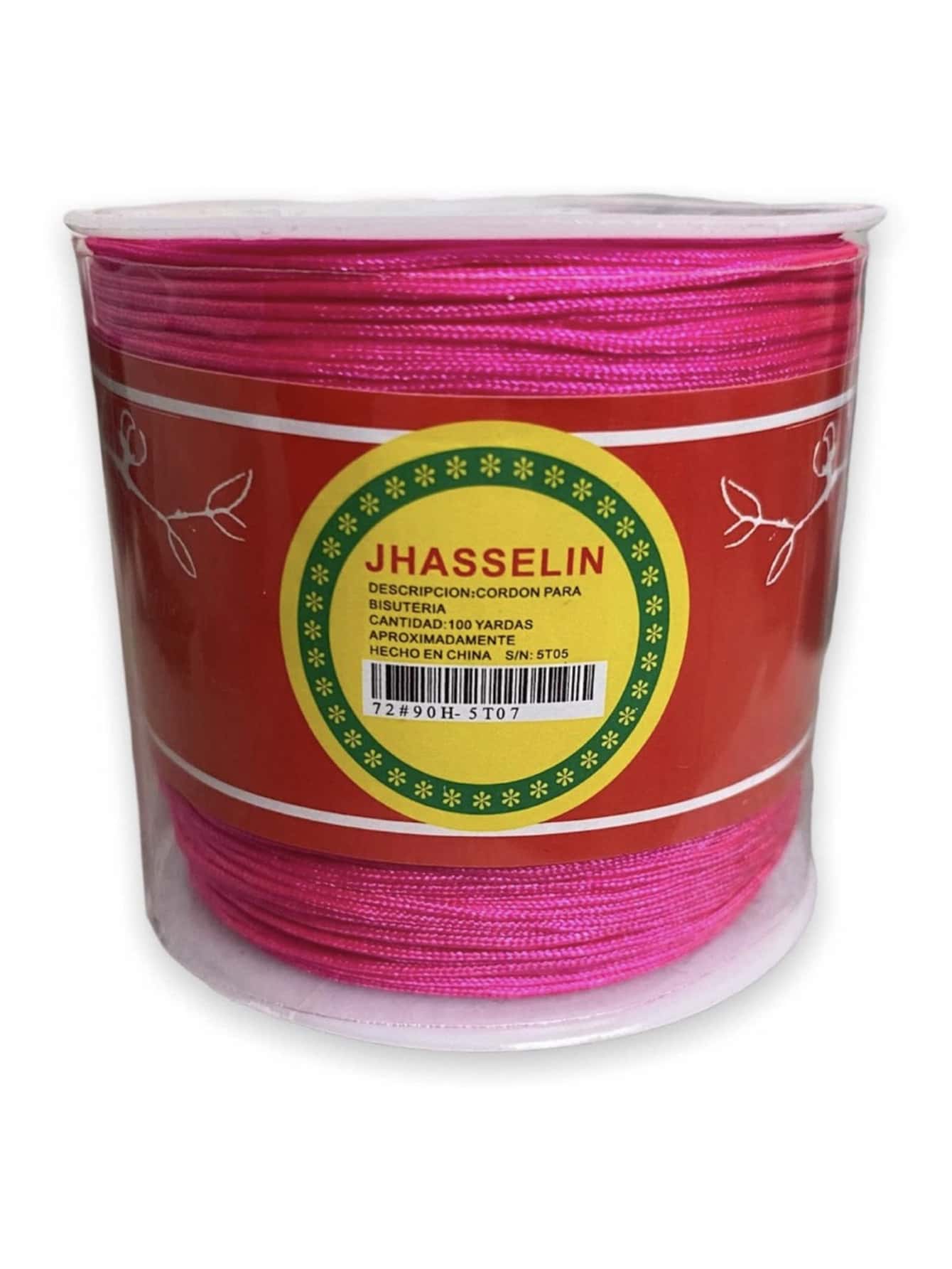 1 Roll 90m Chinese Thread 0.8mm Various Colors For Bracelets And Crafts - Hot Pink - View 1