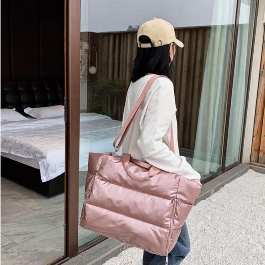 túi tập thể dục Túi thể thao nghỉ ngơi cho nữ túi khô tách ướt túi bơi không thấm nước Túi xách tay yoga vận đơn đeo vai túi vải thô du lịch - Hồng - Xem 1