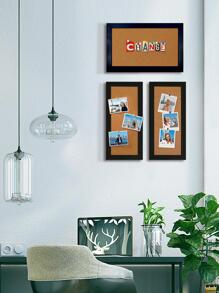 1入組雙色木頭繪畫現代創意多用途留言板裝飾板適用於教室 - 棕色 - 查看 6