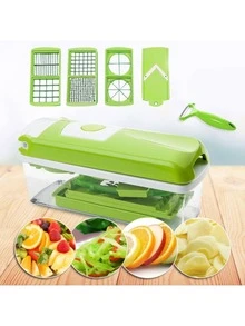 Rallador Cortador Frutas Verduras Fácil Accesorios Multifuncional Rayador - Verde - Ver 3