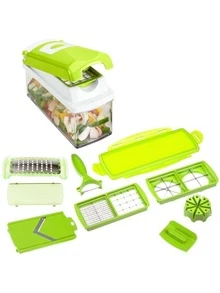 Rallador Cortador Frutas Verduras Fácil Accesorios Multifuncional Rayador - Verde - Ver 5