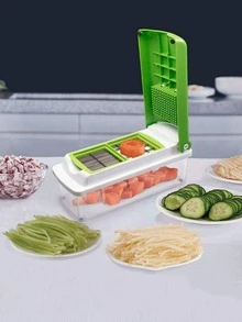 Rallador Cortador Frutas Verduras Fácil Accesorios Multifuncional Rayador - Verde - Ver 2