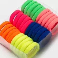 30个装女士纯色休闲发圈，适合日常佩戴，多巴胺马尾发圈，发绳，弹性发圈，发饰，头饰 - 彩色 - 查看 2