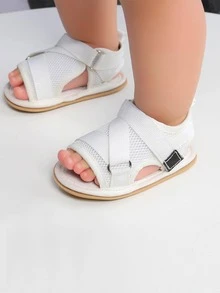 Sandalias antideslizantes con detalle de malla para bebé para primavera y verano - Blanco - Ver 2
