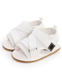 Sandalias antideslizantes con detalle de malla para bebé para primavera y verano - Blanco - Ver 3