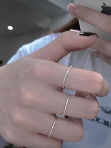 1 chiếc 2023 Thời trang mới Bạc Sterling 925 Thời trang Nhẫn mỏng cổ điển Trang sức nữ Nhẫn đeo tay Quà tặng tiệc tình yêu lãng mạn - Bạc - Xem 3