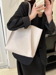 Lớn Túi tote Đối với phụ nữ , To lớn Quá lớn Da Túi tote , Số lớn Dung tích Gầu múc Ví Và Túi xách tay Cho công việc - trắng - Xem 4