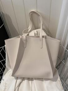 Lớn Túi tote Đối với phụ nữ , To lớn Quá lớn Da Túi tote , Số lớn Dung tích Gầu múc Ví Và Túi xách tay Cho công việc - trắng - Xem 11