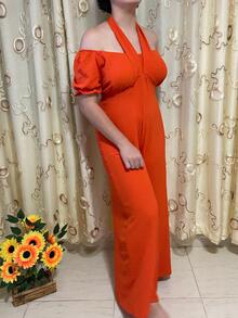 Women Jumpsuits - Orange - View 2
