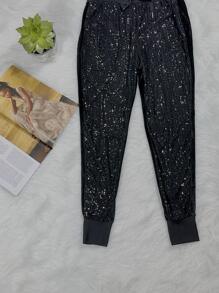 PANTALON DE LENTEJUELA MUY BRILLOS - Negro - Ver 6