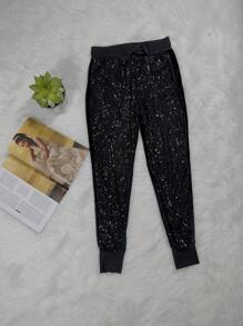 PANTALON DE LENTEJUELA MUY BRILLOS - Negro - Ver 9