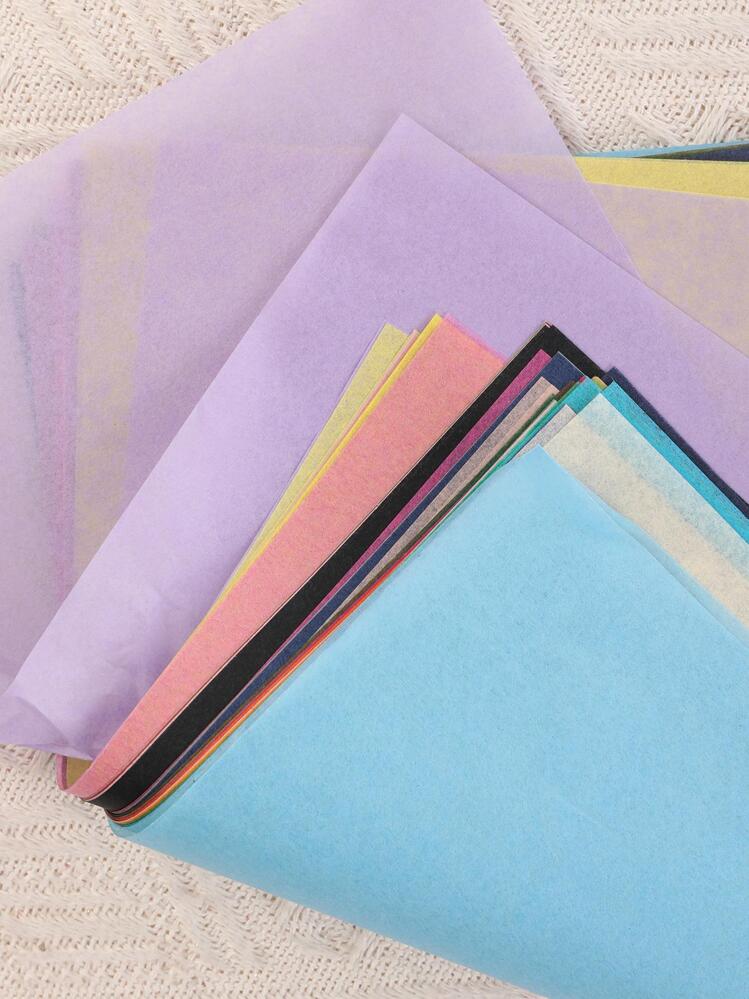 100pcs Solid Gift Wrapping Paper - Baby Pink - View 3