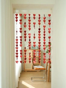 1 set Cortina de puerta en forma de corazón - Rojo - Ver 1