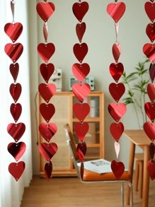 1 set Cortina de puerta en forma de corazón - Rojo - Ver 9