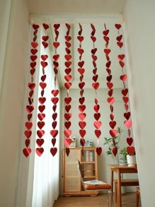 1 set Cortina de puerta en forma de corazón - Rojo - Ver 8