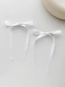 2pcs/1pc Simple Solid Colored Bow Hair Clip For Women Valentine's Day Valentines Claw Clips Hair Claws Hair Barrettes, School Stuff, Elegant, College, Winter Outfit For Women, Bows, Cute