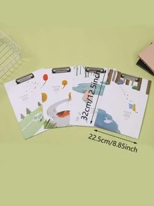 1pc Random Cartoon Cat Pattern Clipboard, Portable Multi-purpose Clipboard For Classroom, Calendar - Multicolor - View 2