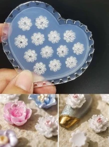 1入組花朵形狀DIY矽膠模具 - 無色 - 查看 1