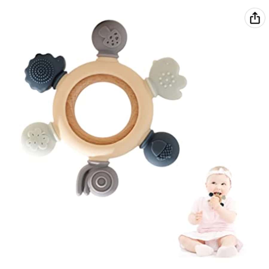 Bopoobo Baby Teething Toys Silicone Teether Toys for Babies 36 Months