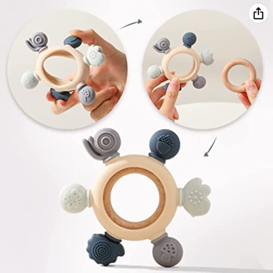 Bopoobo Baby Teething Toys Silicone Teether Toys for Babies 36 Months