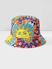 1pc Unisex Vintage Cartoon Hip Hop Bucket Hat, Spring/Summer - Multicolor - View 2