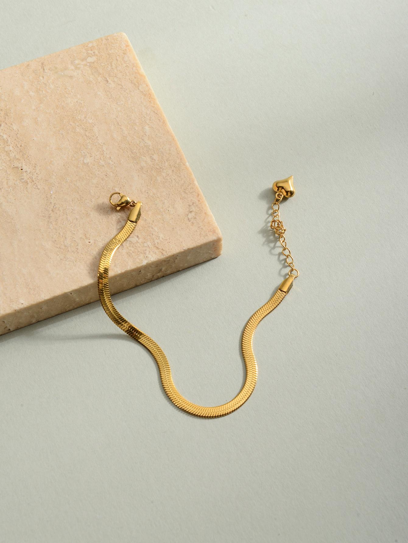 Gold chain heart bracelet