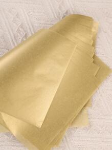 100入組素色禮品包裝紙 - 金色 - 查看 4