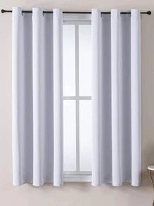 Cortina perforada de tela confeccionada Blackout - Blanco - Ver 2