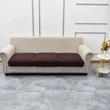 1 Đồng Bằng Dạ Nỉ Co Giãn Sofa Ghế Tối Giản Polyester Chống Thấm Nước Ghế Sofa Đệm Cho Phòng Khách - Cà phê nâu - Xem 2