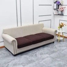 1 Đồng Bằng Dạ Nỉ Co Giãn Sofa Ghế Tối Giản Polyester Chống Thấm Nước Ghế Sofa Đệm Cho Phòng Khách - Cà phê nâu - Xem 3