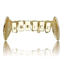 Men'S1Pc Nẹp Nha Khoa Trang Sức Vàng Vàng Đồng Thời Trang Punk Cho Vẻ Ngoài Phong Cách - Vàng - Xem 3