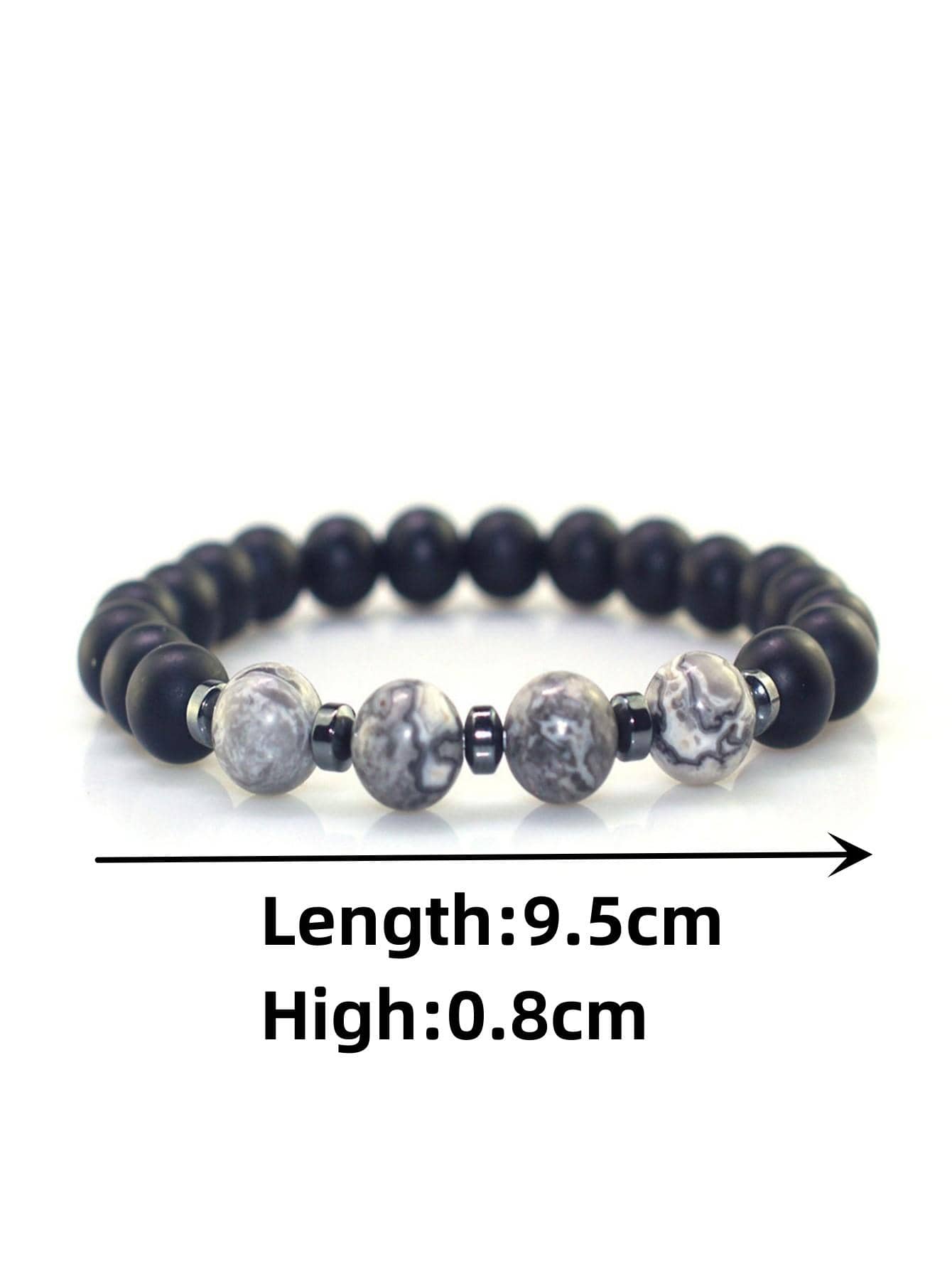 Men Stone Beaded Bracelet Multicolor Stone Fashion Punk For A Stylish Look - Multicolor - View 2