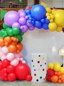 Colourful Balloon Garland Arch Kit Set, Rainbow Color Theme Balloons Birthday Decorations Wedding Party Baby Shower - Multicolor - View 3