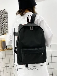 Ba lô chức năng có túi phía trước - màu đen - Xem 2