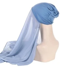 1 chiếc khăn quấn đầu thường ngày cho nữ chắc chắn cho cuộc sống hàng ngày - Màu xanh bụi bặm - Xem 1