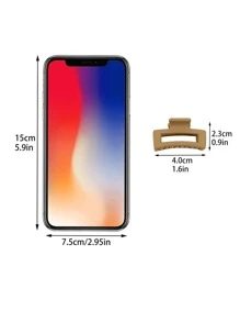 6pcs Rectangle Design Hair Claw - Multicolor - View 4