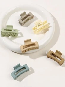 6pcs Rectangle Design Hair Claw - Multicolor - View 3