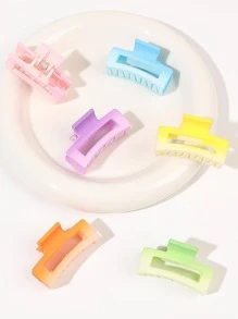 6入組矩形髮爪 - 彩色 - 查看 3
