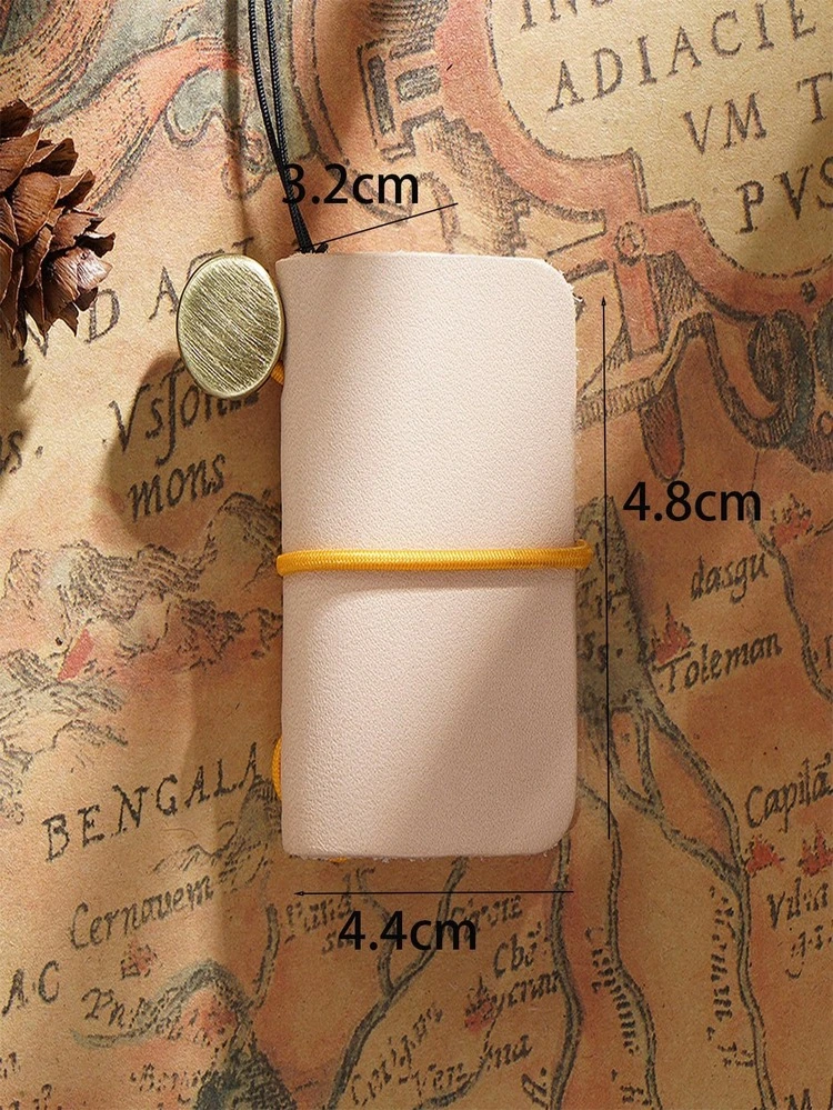 1pc Solid Color Mini Notebook, Simple Multi-purpose Portable Journal Notebook For Travel, Writing, Hand Account - Coffee Brown - View 2