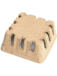 JUVALE Pulp Fiber Berry Basket for Fruit ( 4 x 4 x 1.81 Inches, 60 Pack) - Brown - View 6