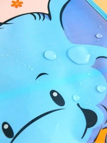 1 pieza Babero con patrón de elefante de dibujos animados anti-suciedad dibujo dulce multipropósito dibujo para niños - Multicolor - Ver 3