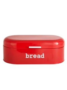 JUVALE Large Red Metal Bread Box for Kitchen Countertop Storage, Retro Bread Bin (17.3 x 8.3 x 6.5 In) - Red - View 3