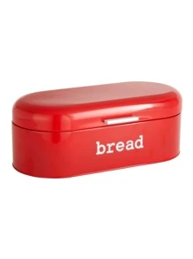 JUVALE Large Red Metal Bread Box for Kitchen Countertop Storage, Retro Bread Bin (17.3 x 8.3 x 6.5 In) - Red - View 5