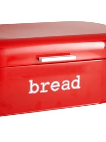 JUVALE Large Red Metal Bread Box for Kitchen Countertop Storage, Retro Bread Bin (17.3 x 8.3 x 6.5 In) - Red - View 7