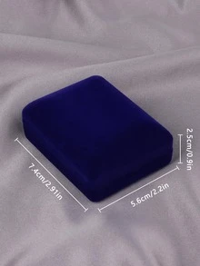 1pc Plain Jewelry Storage Box - Blue - View 2