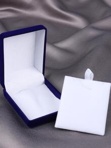 1pc Plain Jewelry Storage Box - Blue - View 5