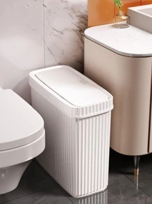 1入組素色垃圾桶 - 白色 - 查看 1