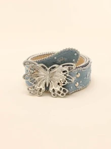 Party 1pc Women Butterfly Buckle Belt Halloween Summer, School Fall, Autumn, Halloween - Blue - View 2